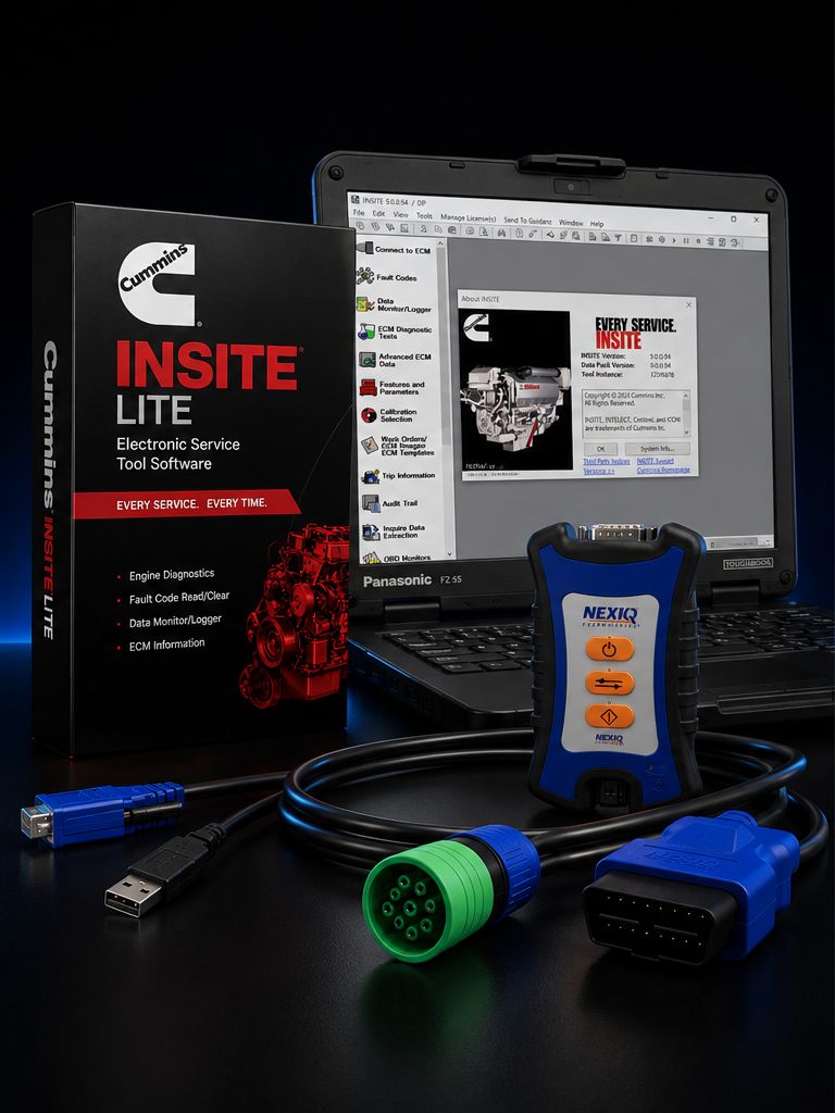 Cummins INSITE Lite + NEXIQ USB-Link 3 + Refurbished FZ-55