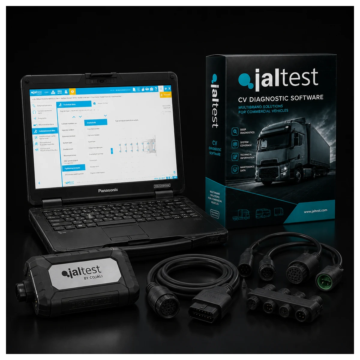 Jaltest Commercial Truck, Off Highway & Agricultural diagnostic Toughbook Package with OHW